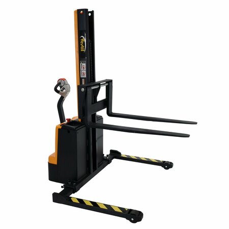 VESTIL Powered Lift Stacker, Load Cap. 1500 lb., Overall Width: 48-1/8" SNM15-62-AA